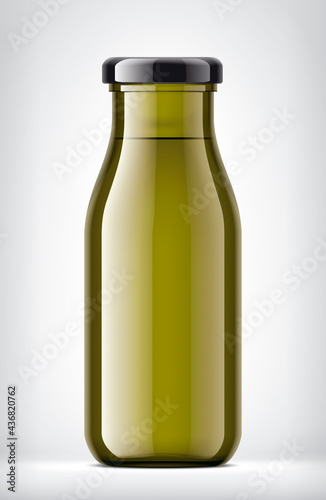 Color Glass Bottle on Background. 