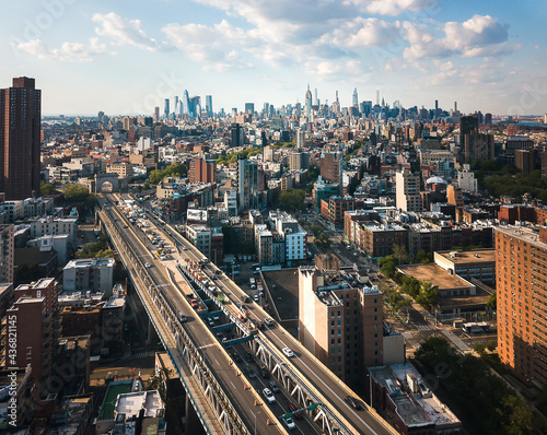 Aerial view of downtown Manhattan and China town