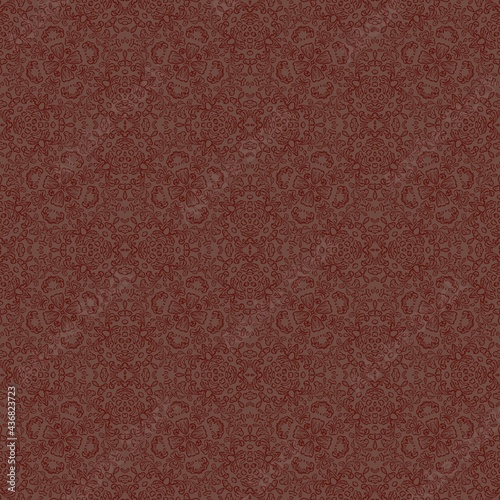 red floral seamless pattern on red background