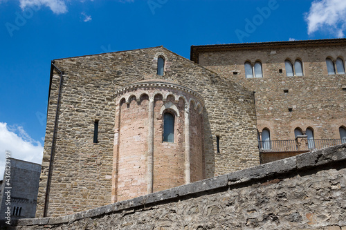 Bevagna, Perugia province, buildings of the historic city: apse of the medieval San Silvestro church, Umbria in central Italy
 photo