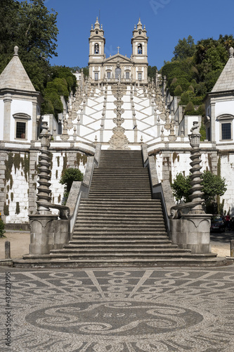 View of the Bom Jesus do Monte Sanctuary, Baroque Stairs, Braga, Minho, Portugal