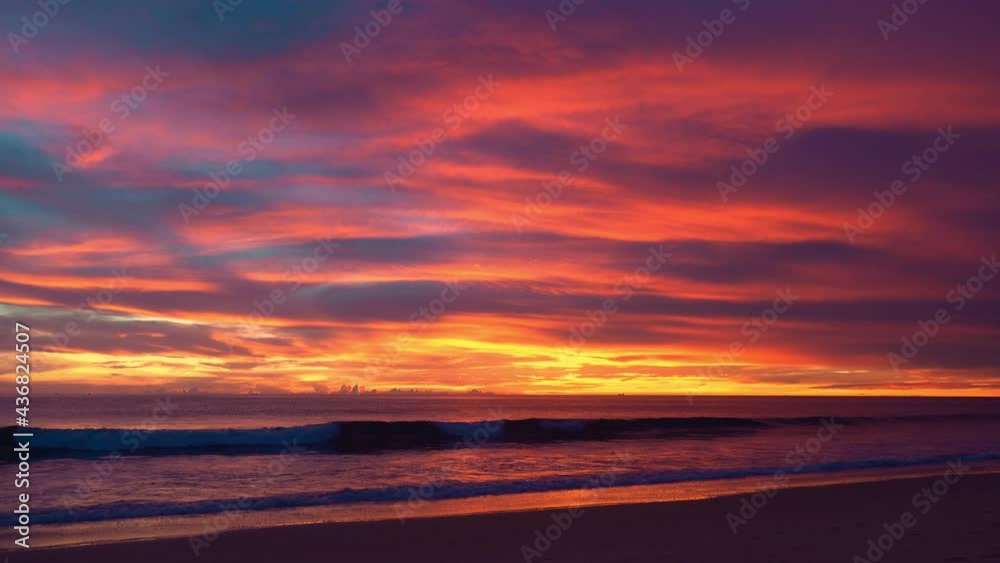 Landscape view of sunset at the beach. Landscape view of sunset at the beach.