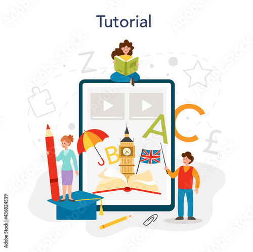 English class online service or platform. Study foreign languages