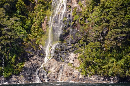 Dusky Sound waterfall New Zealand