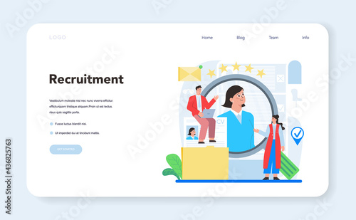 Human resources specialist web banner or landing page. Idea of recruitment