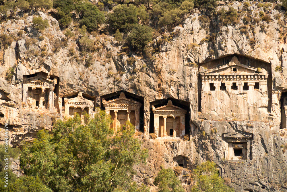 Likijsky tombs on the river Daljan, Turkey