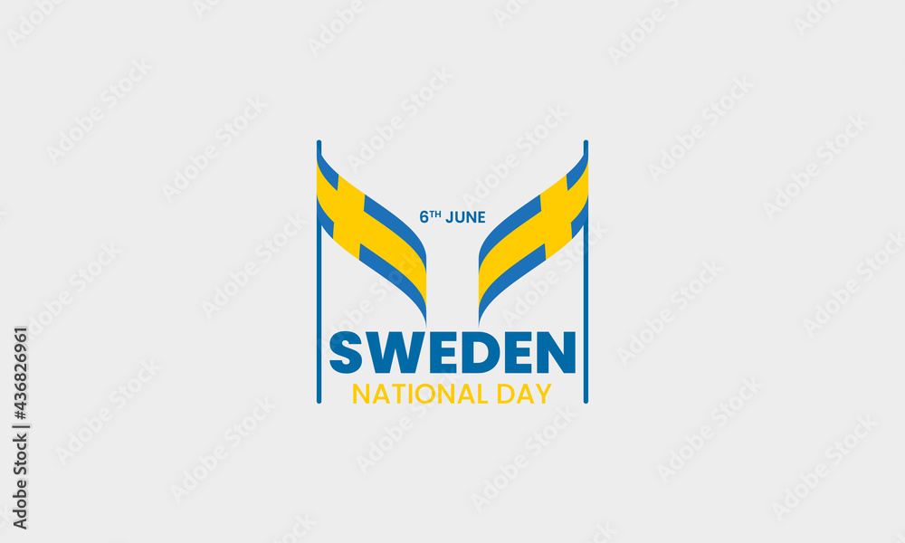 Sweden National Day vector illustration, Celebrated annually on June 6 in Sweden