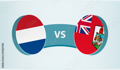 Netherlands versus Bermuda, team sports competition concept.