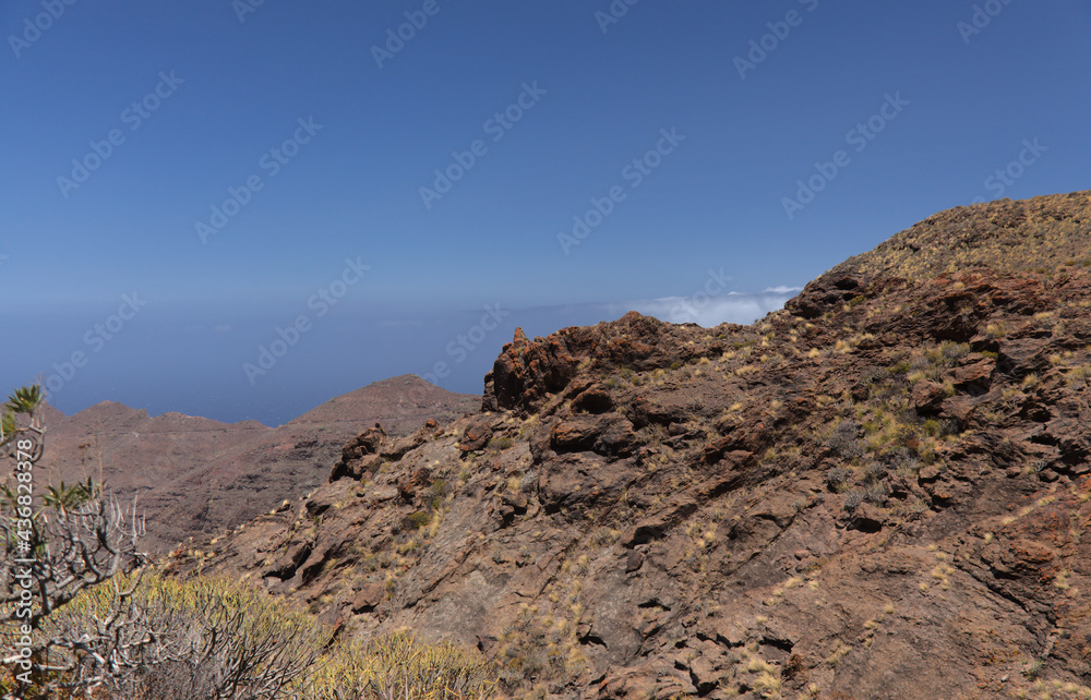 Gran Canaria, landscape of the western part of the island along a hiking route called The Postman Route, El Camino del Cartero
