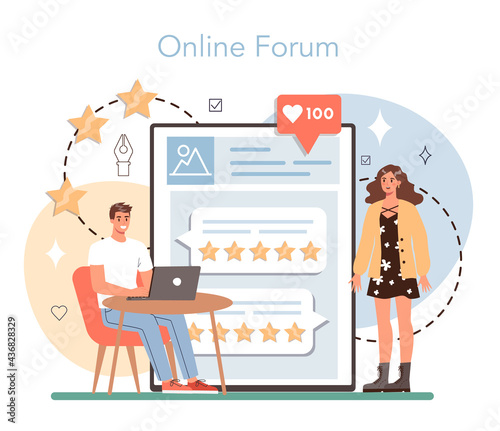 Professional critic online service or platform. Journalist making review