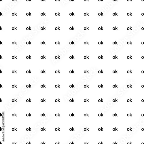 Square seamless background pattern from geometric shapes. The pattern is evenly filled with black ok symbols. Vector illustration on white background