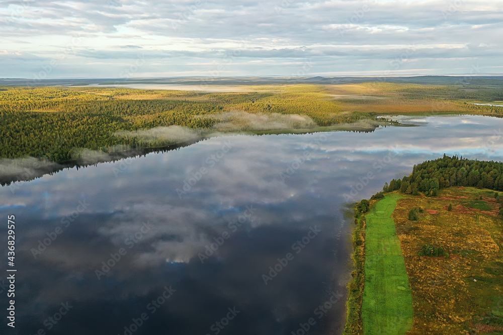 river autumn view from drone forest, landscape panorama aerial view river autumn view from drone forest, landscape panorama aerial view