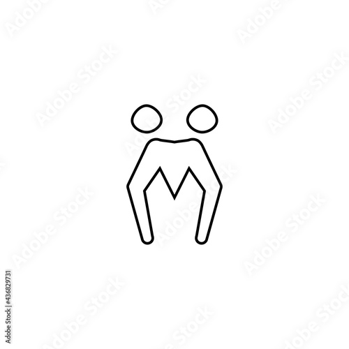 Conjoined twins line icon. Simple style siemase twins day poster background symbol. Logo design element. T-shirt printing. Vector for sticker.