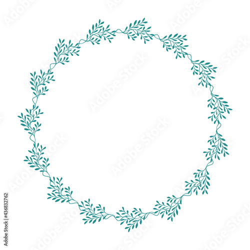 Natural vector frame. Contour linear branch template