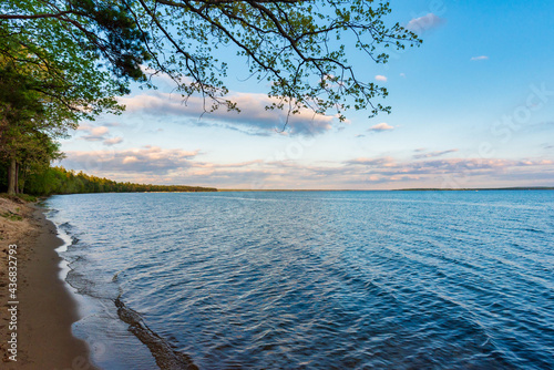 Beautiful lakeshore of Higgins Lake State Park in northern Michigan. photo