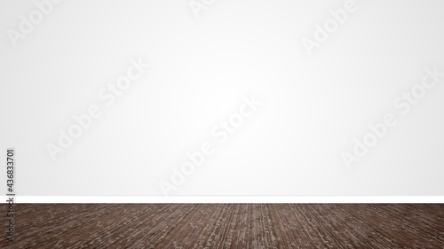 Fototapeta Naklejka Na Ścianę i Meble -  Concept or conceptual vintage or grungy brown background of natural wood or wooden old texture floor as a retro pattern layout on white. A 3d illustration metaphor to time, material, emptiness,  age 