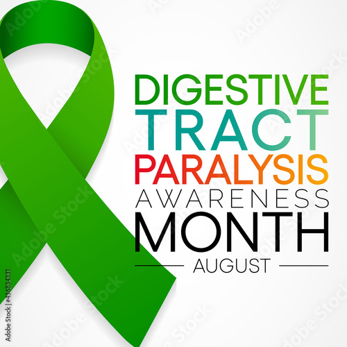 Digestive tract paralysis awareness month is observed every year in August. refers to an inconsistent movement of certain parts which turn poses challenges to the smooth operation of the gut. vector