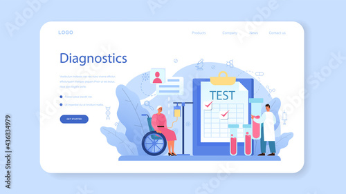 Professional oncologist web banner or landing page. Cancer disease