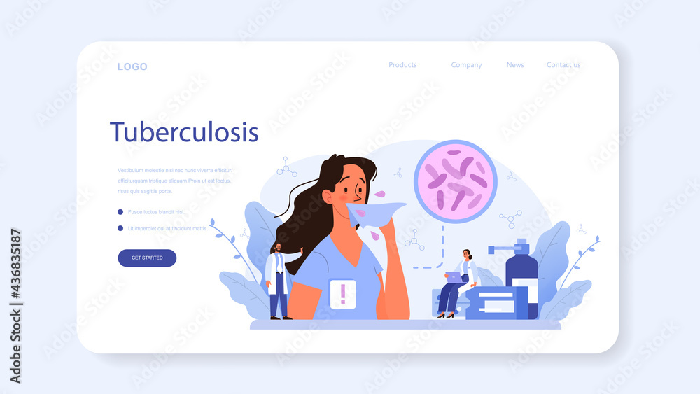 Phthisiatrician web banner or landing page. Human pulmonary system Phthisiatrician web banner or landing page. Human pulmonary system