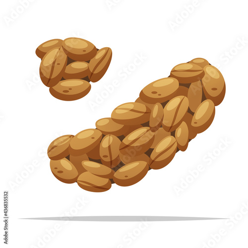 Kopi luwak or civet poop coffee beans vector isolated illustration