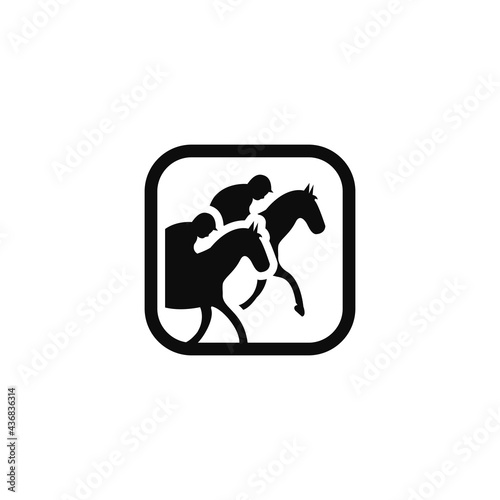 Horse racing icon. Virtual horse racing icon. Horse racing betting icon.