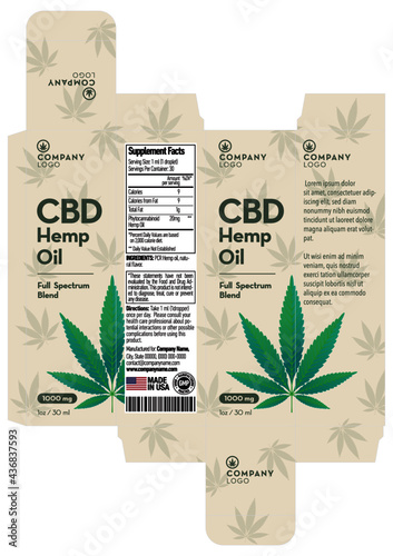 CBD Oil Bottle Box Template Design