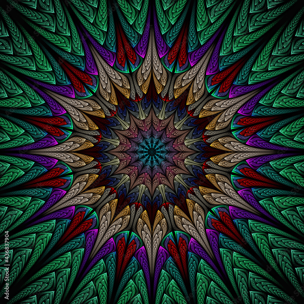 3d effect - abstract mandala style pattern 