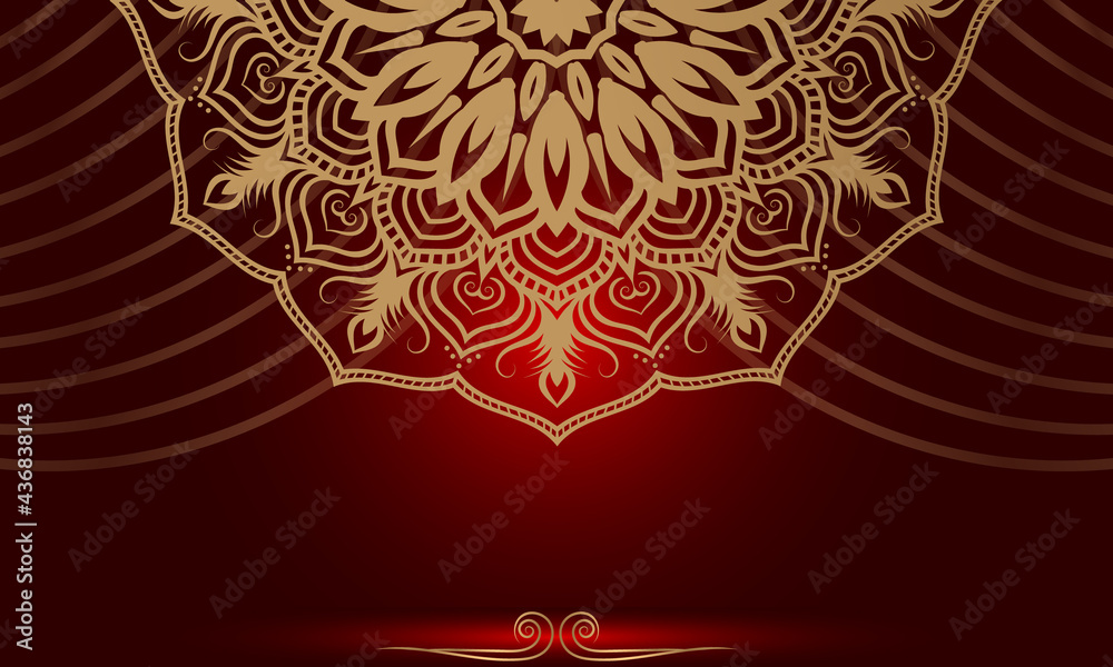 luxury vector mandala background design | red gradient background |  ornamental mandala background | beautiful mandala design | luxury mandala  background | golden mandala Stock Vector | Adobe Stock