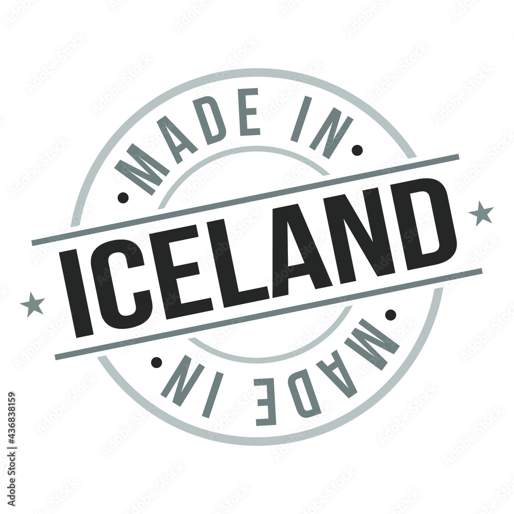 Made In Iceland. Europe Business Stamp. National Production Logo. Round Design Icon. Symbol Object Seal. Made In Iceland. Europe Business Stamp. National Production Logo. Round Design Icon. Symbol Object Seal.