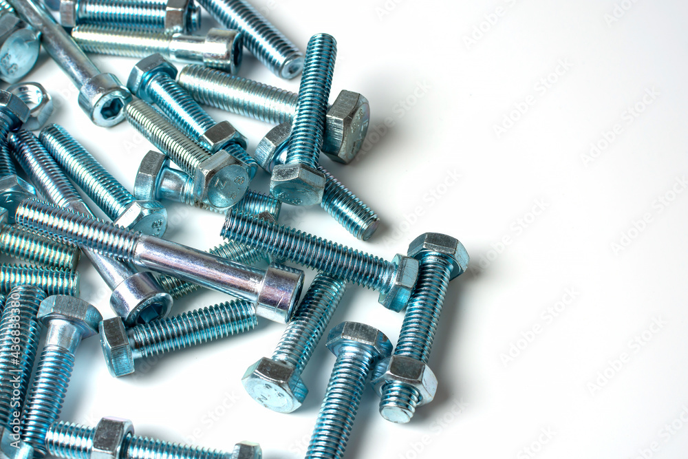 large group of metal bolts with copy space large group of metal bolts with copy space