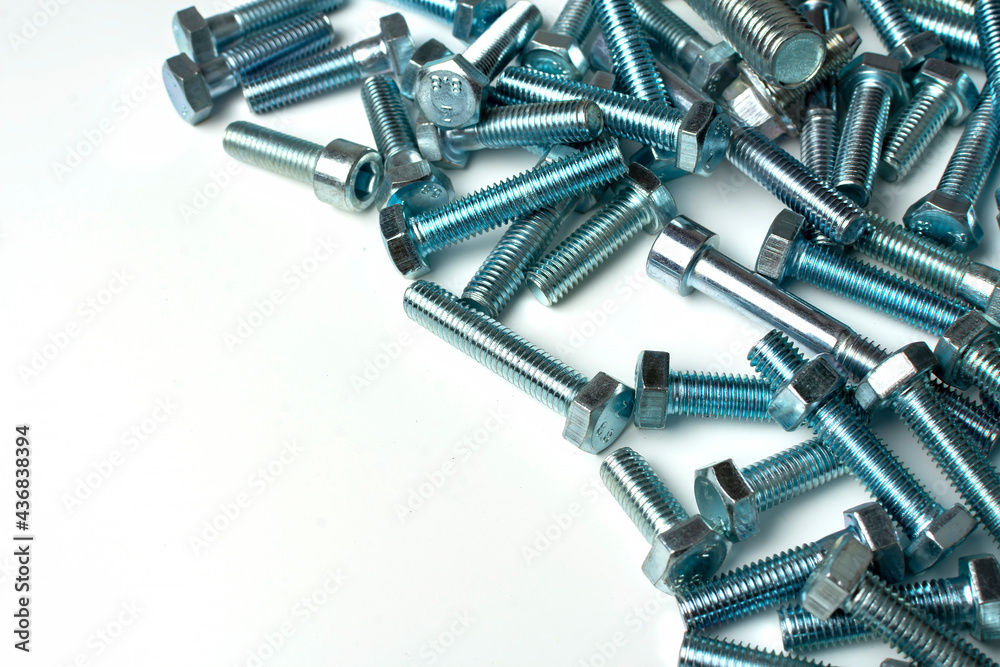 large group of metal bolts with copy space large group of metal bolts with copy space