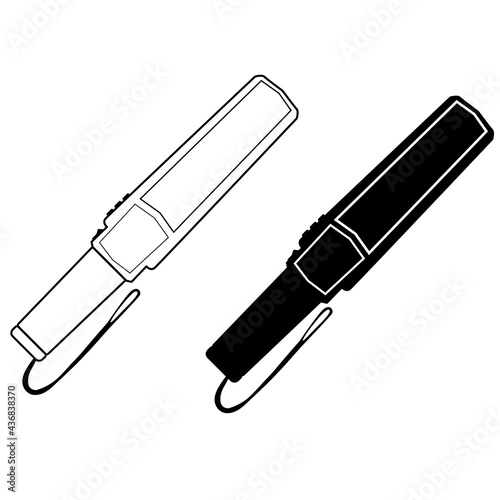 metal scanner outline icon. handheld detect metal sign. metal detector symbol. flat style.