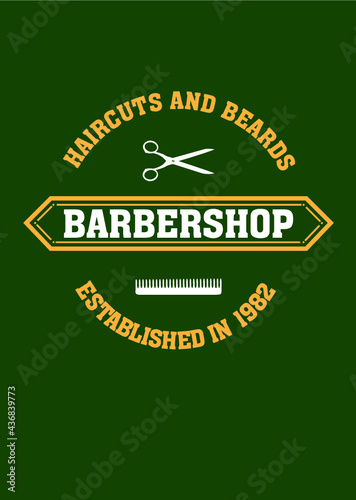 Haircut and Beards Barbershop Logo