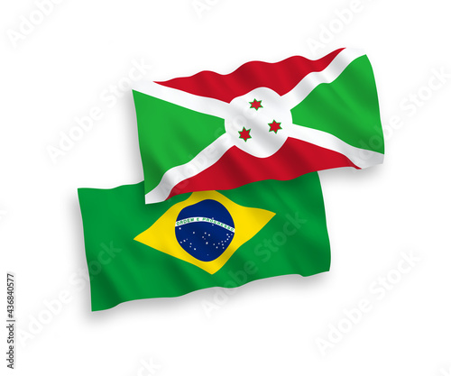Flags of Brazil and Burundi on a white background