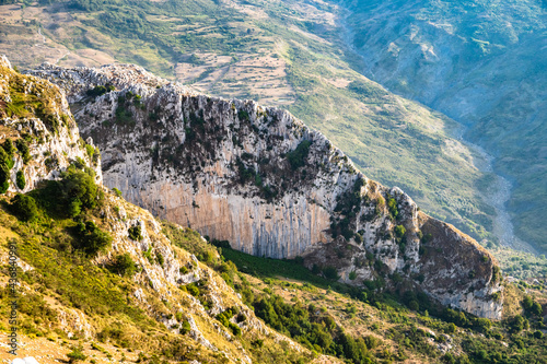 View of Rocca del Crasto near Alcara Li Fusi town in the Nebrodi Park, Sicily