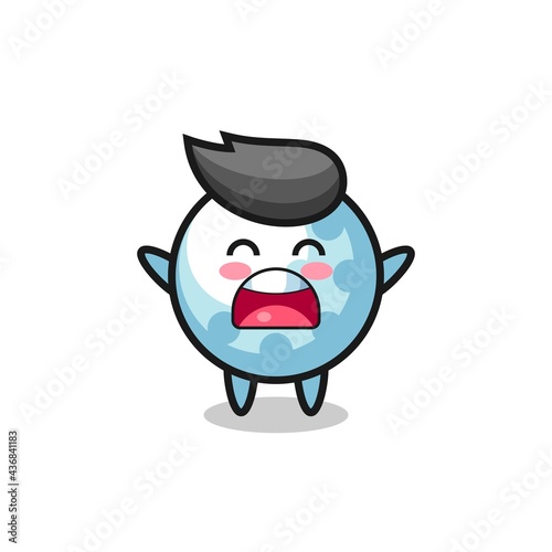 cute golf mascot with a yawn expression