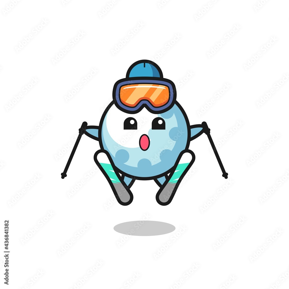 golf mascot character as a ski player golf mascot character as a ski player