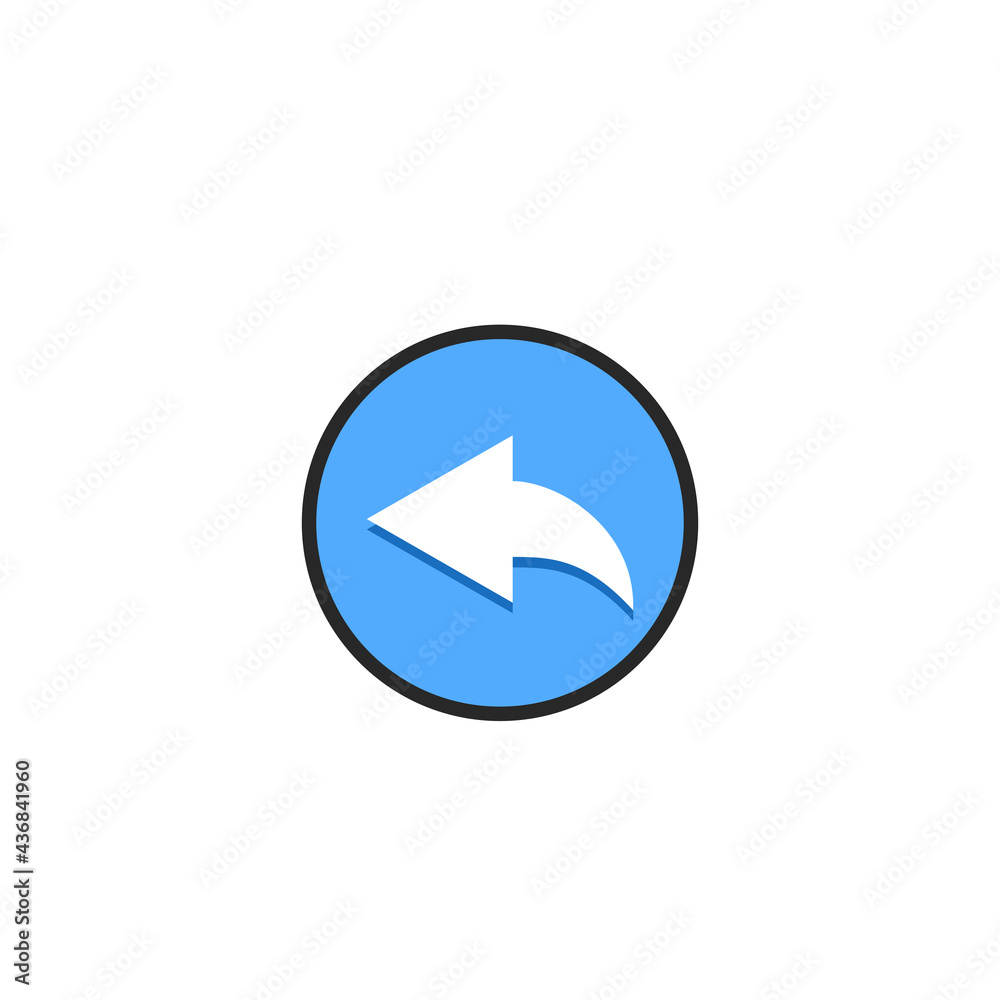 Back arrow icon. Reply icon. Undo arrow vector. Vector Illustration for mobile concept and web design. Back arrow icon. Reply icon. Undo arrow vector. Vector Illustration for mobile concept and web design.