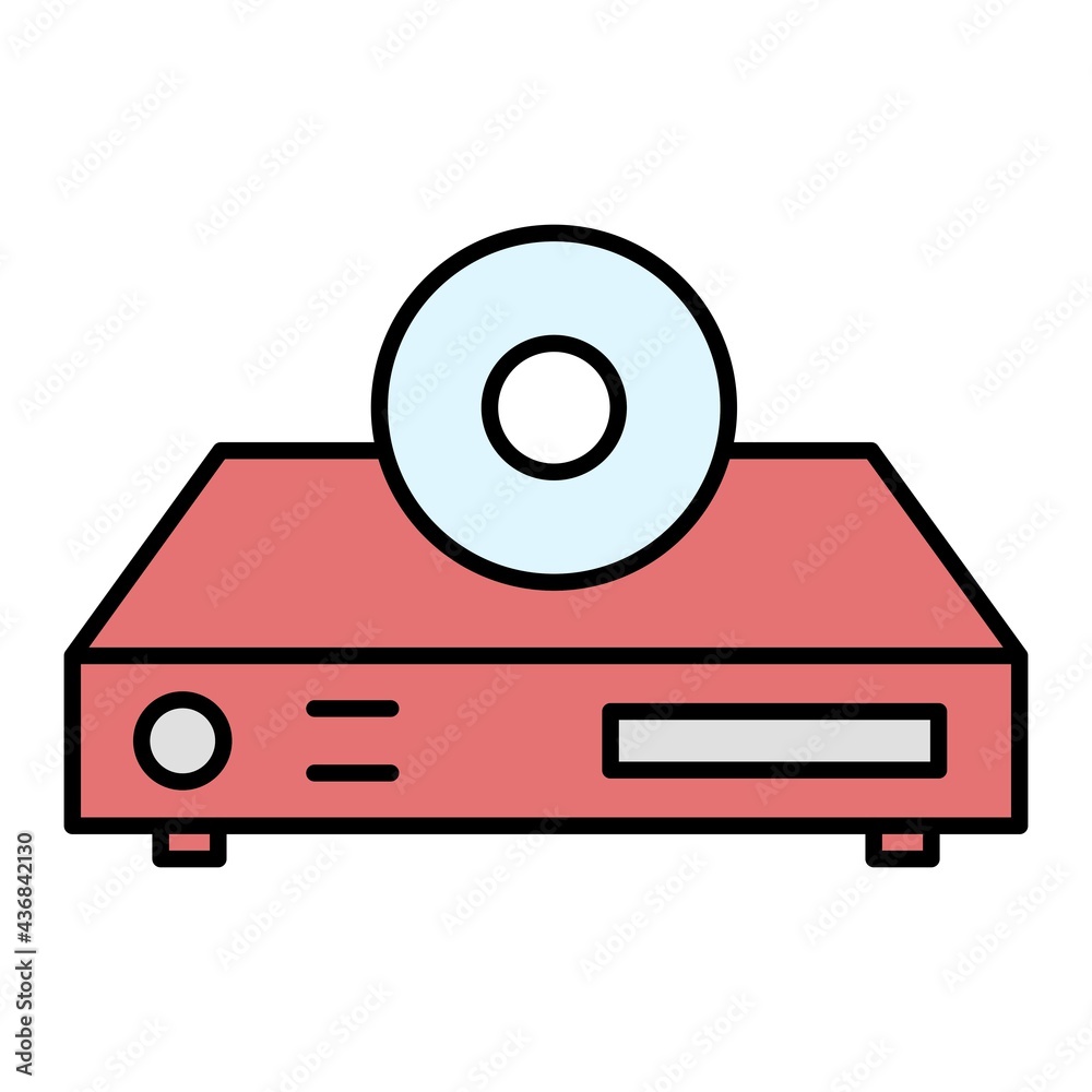 Vector Dvd Player Outline Icon Design Vector Dvd Player Outline Icon Design