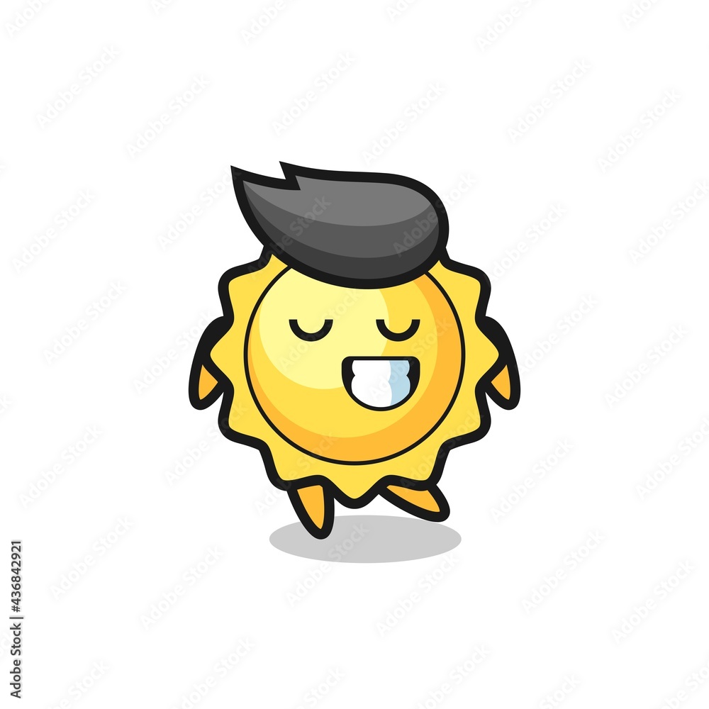 Obraz premium sun cartoon illustration with a shy expression