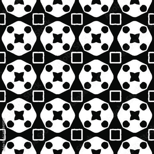 Geometric vector pattern with Black and white colors. Seamless abstract ornament for wallpapers and backgrounds.