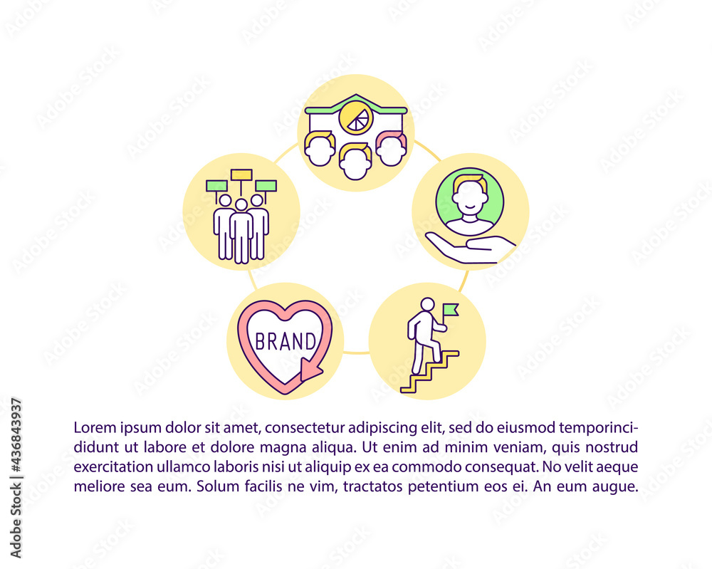 Bold brands concept line icons with text. PPT page vector template with copy space. Brochure, magazine, newsletter design element. Developing company brand linear illustrations on white Bold brands concept line icons with text. PPT page vector template with copy space. Brochure, magazine, newsletter design element. Developing company brand linear illustrations on white