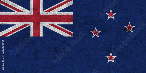 Fahne von Neuseeland auf verwittertem Beton