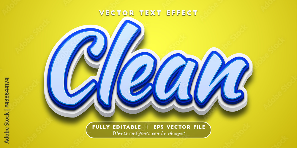 Text Effects 3D Clean, Editable Text Style