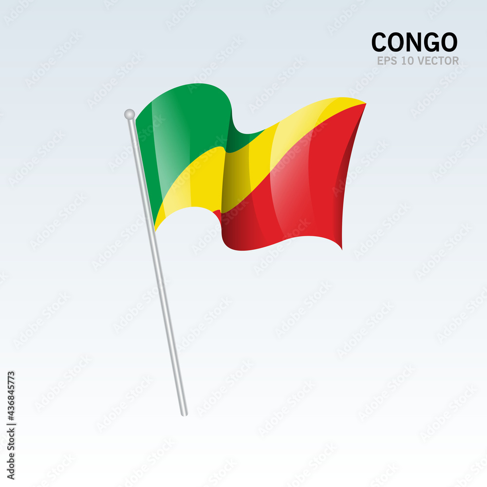 Congo waving flag isolated on gray background Congo waving flag isolated on gray background