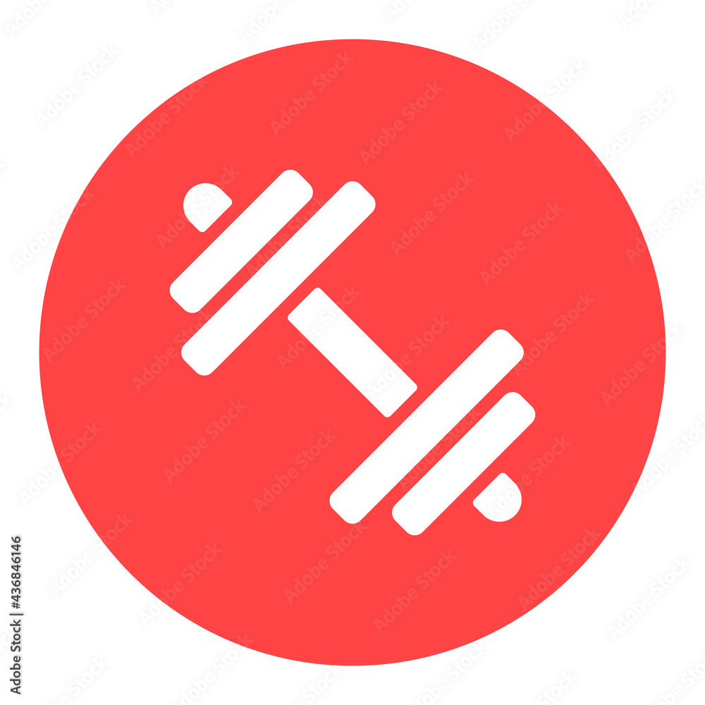 Dumbbell vector white glyph icon. Sport sign Dumbbell vector white glyph icon. Sport sign