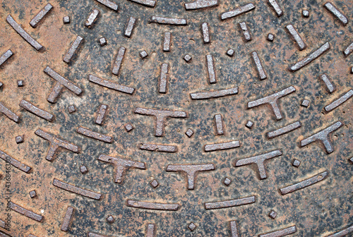 Cast iron surface with ornaments close