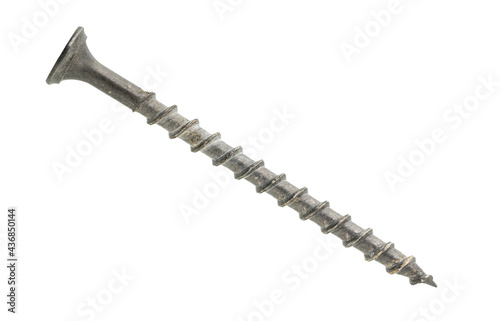black drywall screw isolated on white background