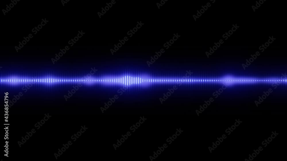Sound Wave Glowing Blue, Pulsating Beat Waveform, Rhythm Element For Disco Sound Wave Glowing Blue, Pulsating Beat Waveform, Rhythm Element For Disco