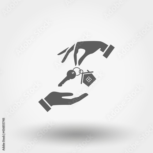 Handing over the keys of the house from hand to hand.